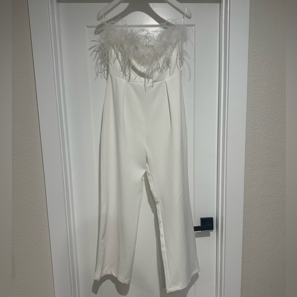 NWT Strapless White Jumpsuit